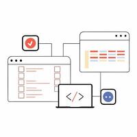 Software Development, Web App Integration. vector