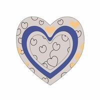 Layered Heart Design Romantic Peach and Blue Valentines Day Illustration. vector