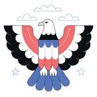 Patriotic Bald Eagle Red, White. vector