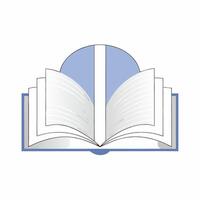 Open Book Illustration Simple Design, Light Gray Pages. vector