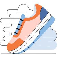 Modern Peach and Orange Running Shoe Illustration Active Lifestyle Graphic. vector