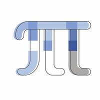 Modern Geometric Pi Symbol Abstract Blue Gray Design. vector