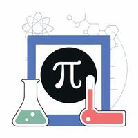 Professional Pi Symbol Illustration Math, Science. vector