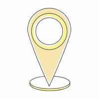 Pastel Yellow Location Pin Icon Simple. vector