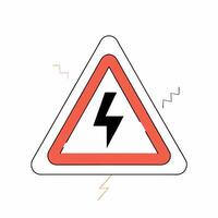 High Voltage Danger Sign Red Triangle. vector