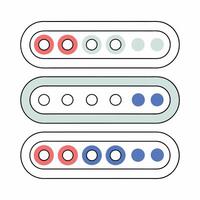 Pastel Progress Bar Indicators UI Design Elements 3 Stages. vector