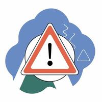 Warning Alert Sign Red Triangle Exclamation Mark Illustration. vector