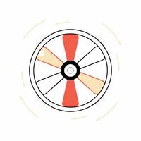 Spinning Wheel Graphic Red and Beige Flat Design Game UI. vector