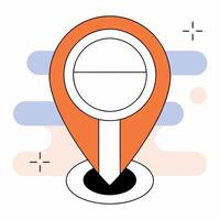 Minimalist Orange Location Pin Icon Simple Navigation UI Element. vector