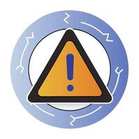 Professional Warning Alert Icon Orange Blue Gradient Triangle Exclamation Mark. vector