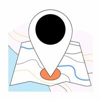 Abstract Location Pin Map Graphic Pastel Colors. vector