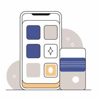 App Interface Design Modern UI, Clean Lines, Neutral Colors. vector