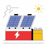 Solar Panel Energy System Illustration Clean Energy. vector