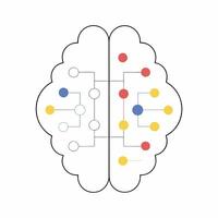 Brain Network Colorful Neural Connections Illustration. vector