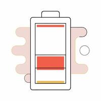 Minimalist Low Battery Indicator Red, Orange. vector