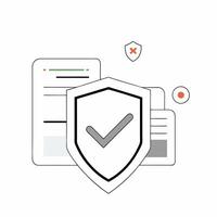 Data Security Illustration Shield, Checkmark. vector