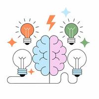 Brainpower Creative Ideas, Brainstorming. vector