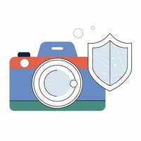 Camera Security Protected Photos. vector