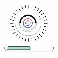 Minimalist Concentric Circles Progress Loading Graphic Abstract Design. vector