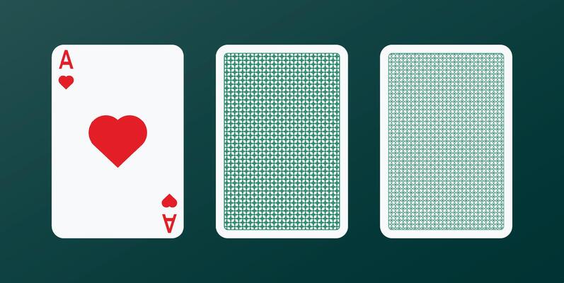 Open card of three with ace of hearts