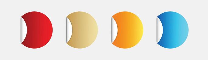 Sticker round circle label. Paper circle empty tag banner vector