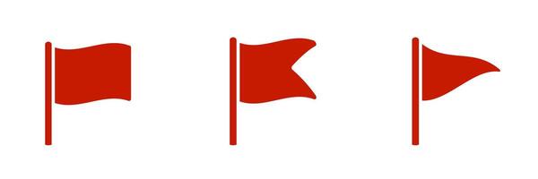 Three red flags in a row on white background vector