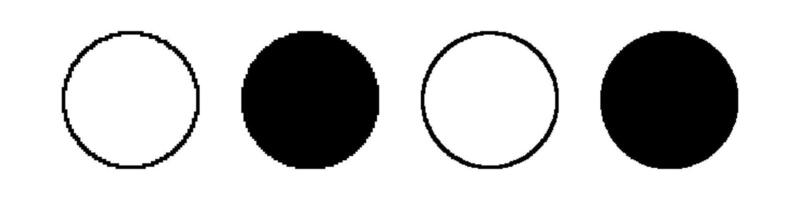 Four circular symbols with varying fills vector
