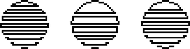 Pixel art striped eggs in black and white pattern vector
