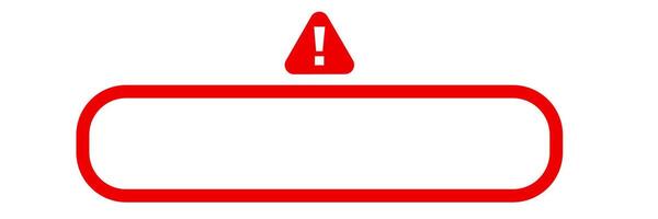 Red alert warning icon with blank bar vector