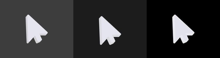 White arrow mouse cursor icon on dark backgrounds vector