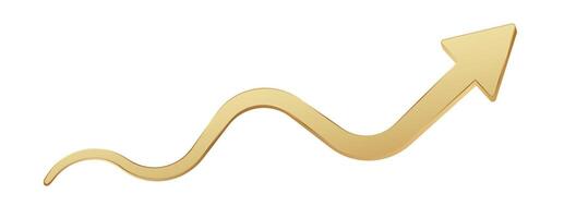 Golden upward arrow symbolizing growth and success vector