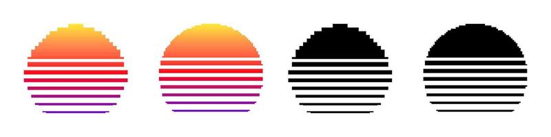 Four gradient and black patterned ovals in horizontal line vector
