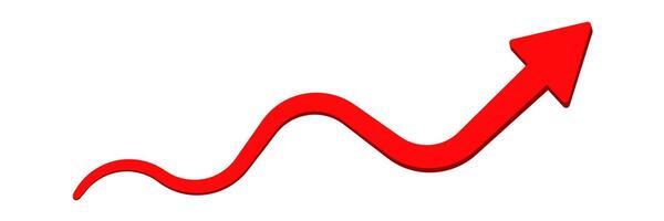 Red zigzag arrow pointing upward vector