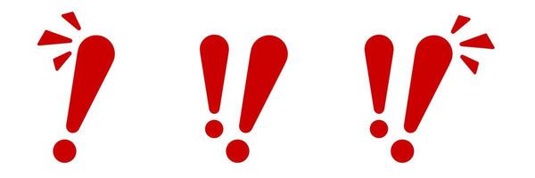 Three red exclamation points with emphasis marks vector