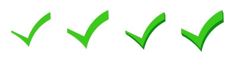Four green checkmarks in a row symbolizing approval vector