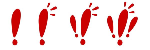 Red exclamation marks with motion lines for emphasis vector