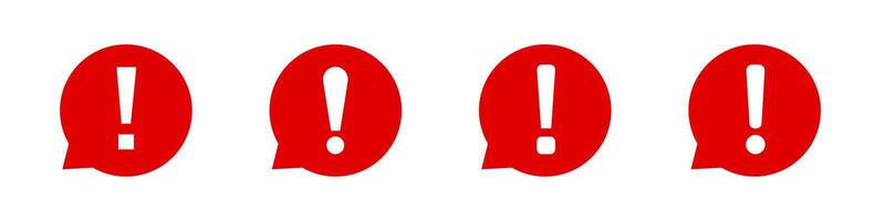 Red exclamation marks in speech bubbles vector