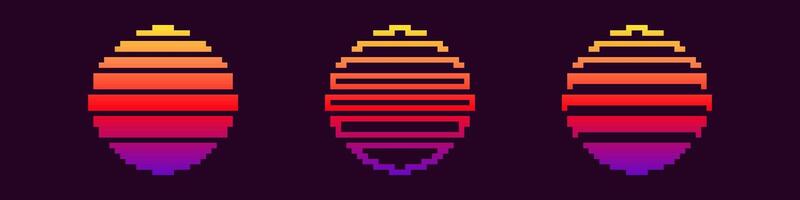 Colorful pixelated egg shapes with gradient design vector