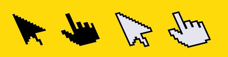 Pixel art computer cursors and pointers illustration vector