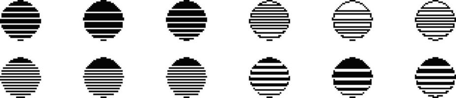 Pixelated oval patterns in black and white design vector