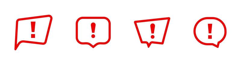 Red exclamation marks in speech bubbles vector