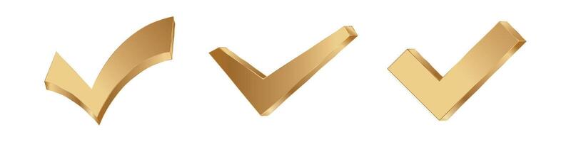 Gold checkbox icon for selection and confirmation tasks vector