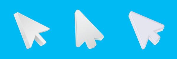 White computer mouse arrows in various angles vector