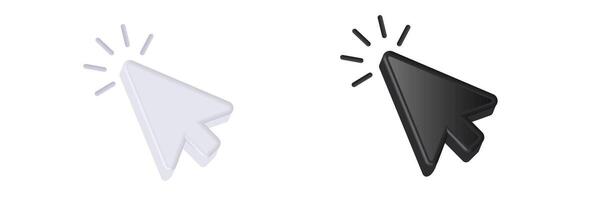 White and black mouse pointers vector