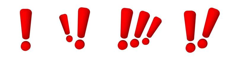 Bold red exclamation marks in a row vector