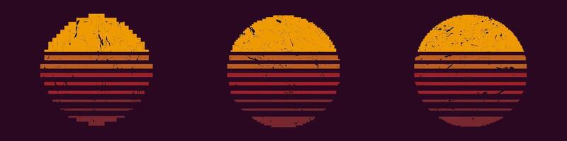 Abstract geometric shapes with horizontal stripes vector