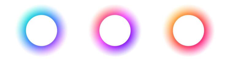 Vibrant gradient circles on white background vector