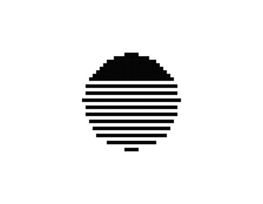 Retro sun with geometric shape in eighties style