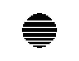 Retro sun circle with geometric shape from eighties and nineties vector