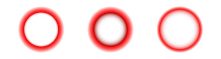 Three blurred red circles on a white background vector